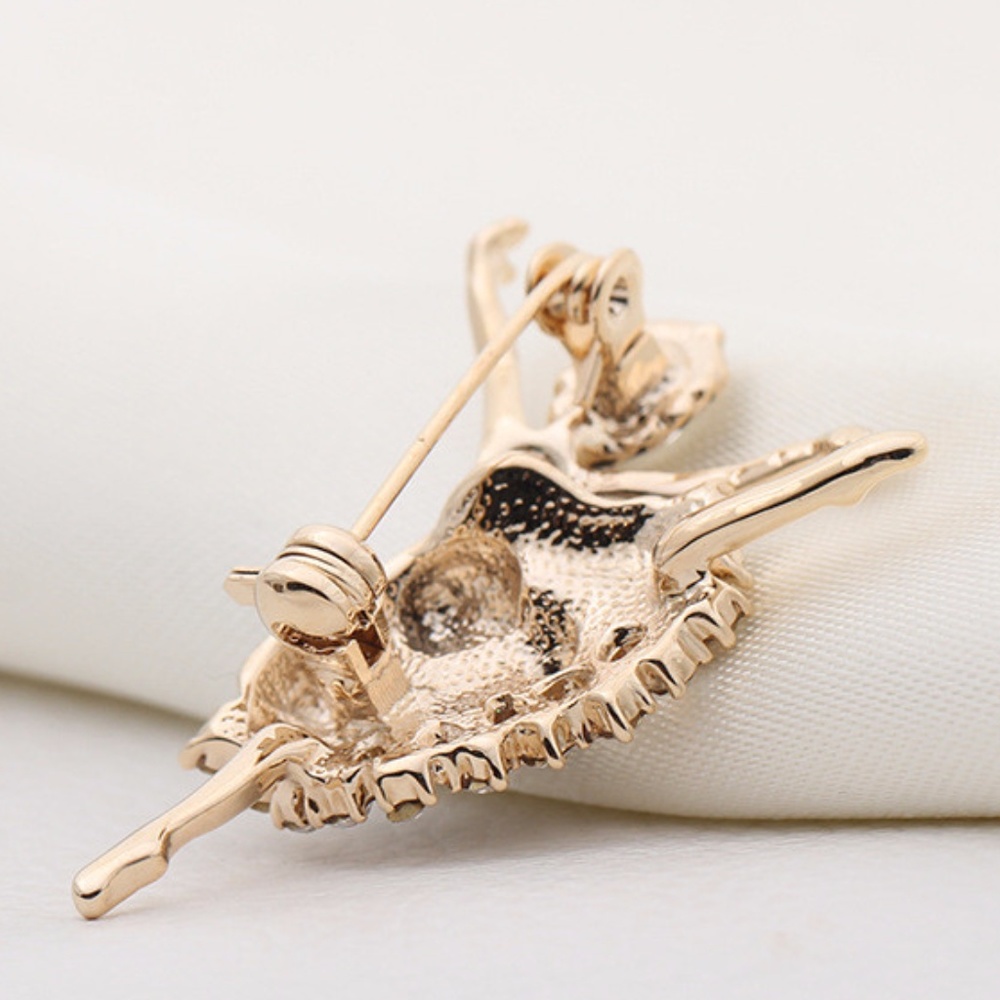 NEW Jeweled Ballerina Dancing Lady Brooch - Picture 3 of 3